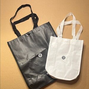 Lululemon Black and White Tote Bags
